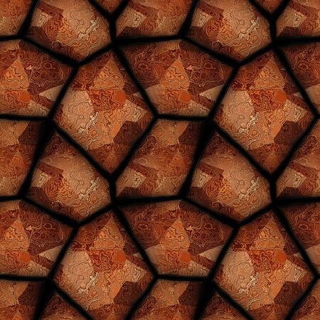 Abstract seamless pattern of stones with red and orange marble structureの写真素材