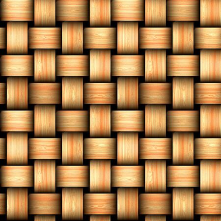 Seamless wooden wicker pattern with intertwining structureの写真素材