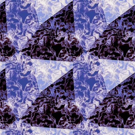 Abstract seamless blue, black and white marbled pattern with mottled layered structureの写真素材