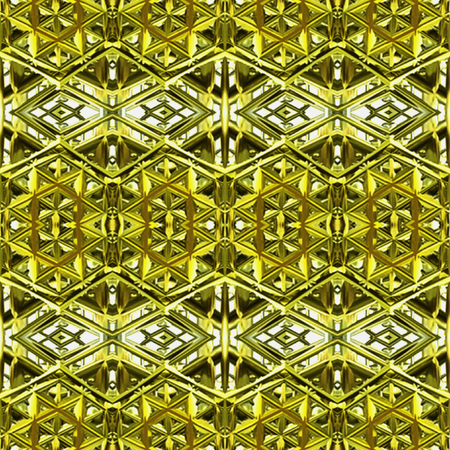 Abstract seamless vintage gold and silver metal pattern of geometric shapesの写真素材