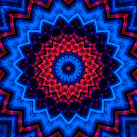 Abstract background of glowing flowers creating the illusion of a 3D object
