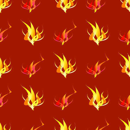Abstract seamless red, orange and yellow pattern with fire and flamesのイラスト素材