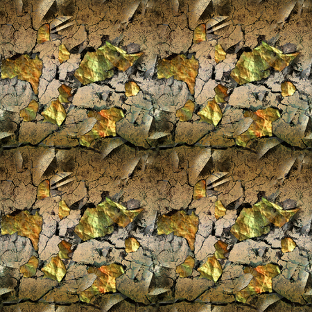 Abstract seamless pattern with cracked surface and gemstonesの写真素材