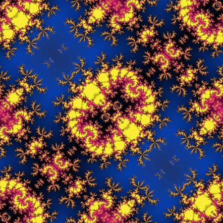 Abstract seamless psychedelic fractal pattern Scallopedの写真素材