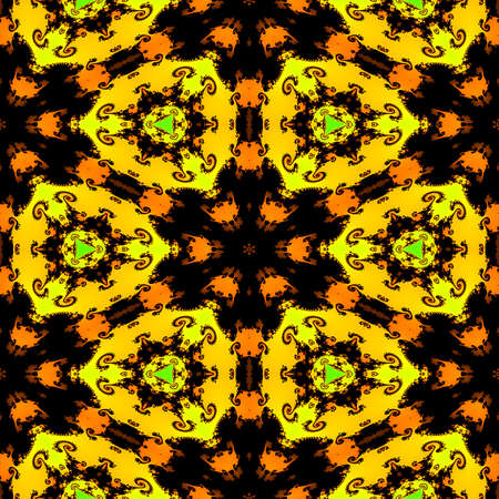 Abstract seamless fractal Kaleidoscopic ornamental patternの写真素材