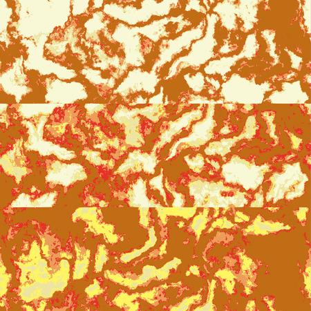 Abstract background of three marbled yellow, orange, red and white patternsのイラスト素材