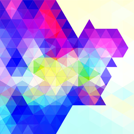 Abstract colorful background of polygons. Blue, yellow, pink, red and white triangular background of intersecting polygonsのイラスト素材