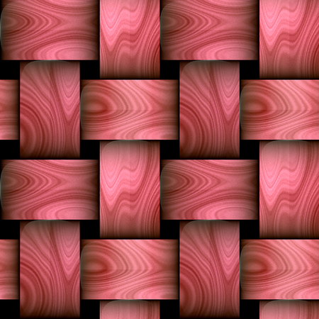 Seamless wooden pink and red pattern resembling a wicker basket texture. Intertwined wooden pattern with pink rustic structureの写真素材