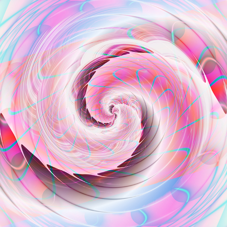 Abstract fractal background vortex with pink and blue rays. Rotating swirling spiral background creating an illusion of movement. 3d illustrationの写真素材