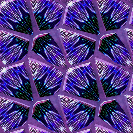 Abstract seamless relief pavement pattern of stones with glowing rays.の写真素材