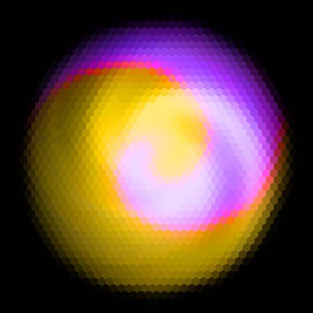 Abstract hexagonal glowing rounded background with spiralのイラスト素材