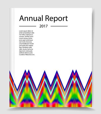 Annual report infographics template with abstract triangular pattern. Paper background with geometric polygonal pattern and textのイラスト素材