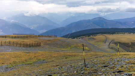 Mountains landscape with cloudsの写真素材