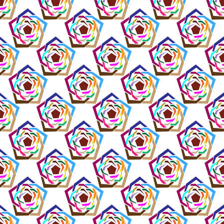 abstract geometric pattern of pentagons hand-drawn for fabrics, wallpaper and desktopのイラスト素材