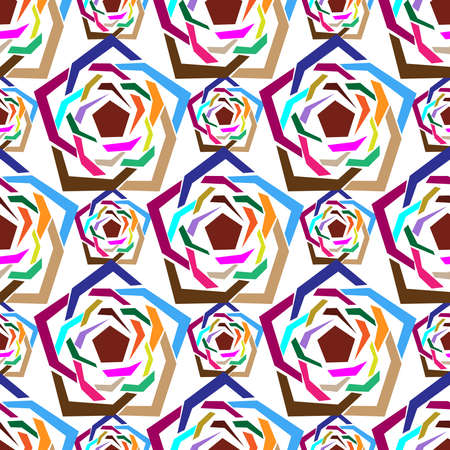 abstract geometric pattern of pentagons hand-drawn for fabrics, wallpaper and desktopのイラスト素材