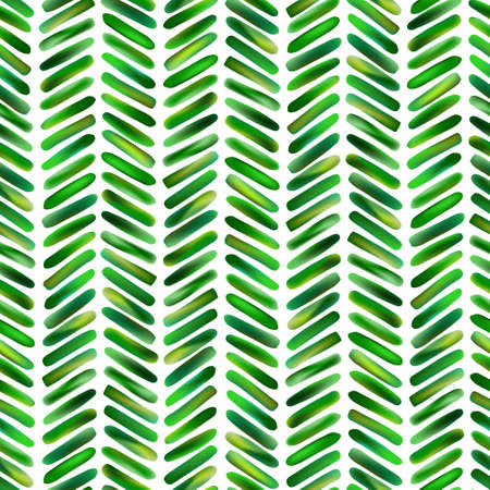 Abstract seamless pattern of geometric shapes in bright green. Stylized floral plant branches in tropical style. Ornament brush strokes of natural leaves using a gradient mesh technique.のイラスト素材