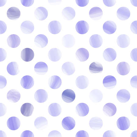 Abstract seamless watercolor texture with blue circles. Geometric ornament Blue polka dot pattern. Handwork with a brush of pastel colors.のイラスト素材