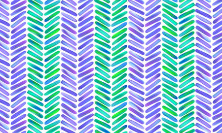 Multicolored stripes on the white background. Herringbone pattern. Abstract geometrical pink, magenta and crimson colored shapes in mech technics. Ornament brush strokesの写真素材