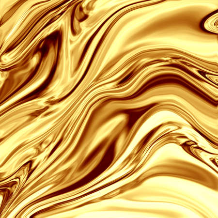 Liquid gold. Abstract metallic background. Shiny silk texture for website design, phone wallpaper.の写真素材