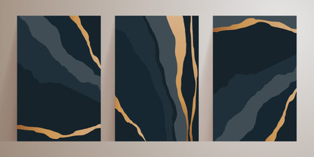 Set of minimalist abstract aesthetic illustrations. Universal artistic cards templates. Modern...