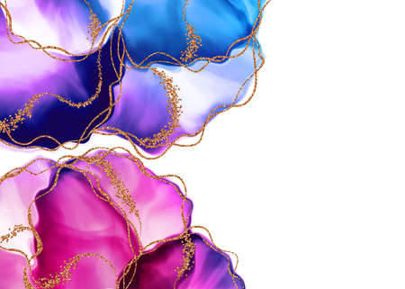 Luxury abstract colorful background. Mixing acrylic paints. Modern fluid art. Alcohol ink colors transparent. Free space for text.の写真素材
