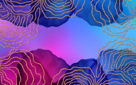Luxury abstract colorful background. Mixing acrylic paints. Modern fluid art. Alcohol ink colors...
