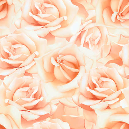 Seamless pattern of Hand drawn realistic rose. Watercolor background with garden flower. Botanical illustration with Blooming yellow, white roseの写真素材