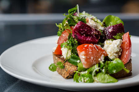 Bruschetta with vegetablesの写真素材