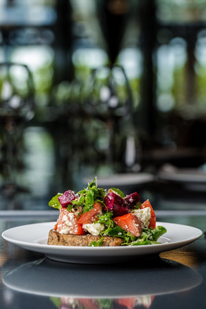 Bruschetta with vegetablesの写真素材