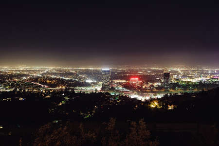 light of Los Angeles in the dark night from hilsの写真素材
