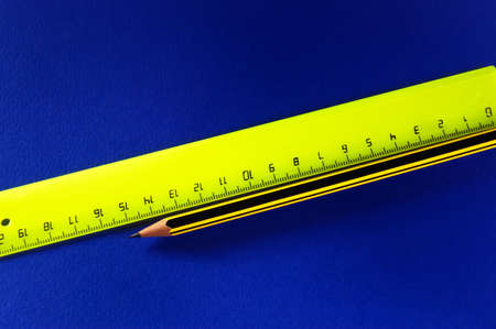 Measuring devices and a pencilの写真素材