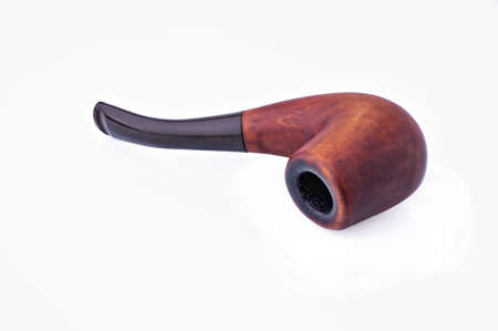 Tobacco pipe on a light grey backgroundの写真素材