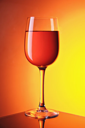  wine glasses on colour a gradient a backgroundの写真素材