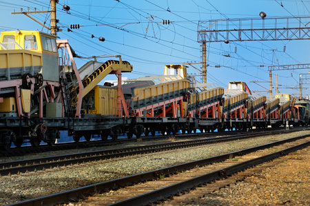 railway train  specialized construction equipmentの写真素材