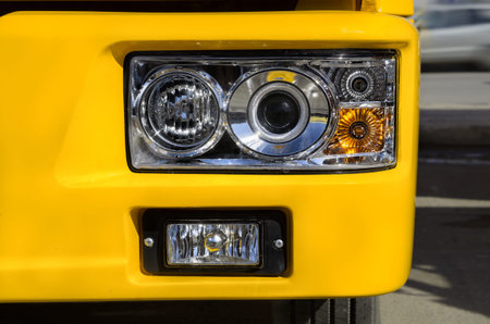 Closeup headlights of car 