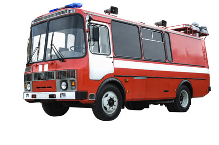 Bus fire protection  isolated on white background