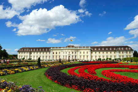 Royal palace and palace garden. Baden-Wurttemberg, Ludwigsburg, South Germanyの写真素材