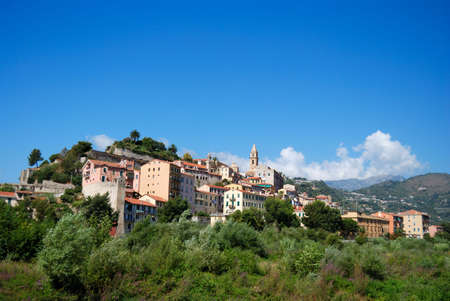 Village on the hill, Italy, Menton areaの写真素材
