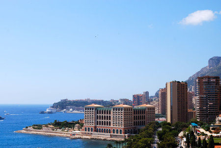 Monaco and mediterranean sea panoramic view