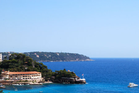 Monaco, France and Italy - mediterranean coast panoramic view