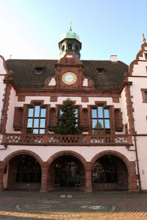 Medieval house in Freiburg city center, Germanyの写真素材