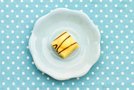 A series on French Fondant Fancies, a type of Petit Fourの写真素材