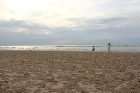 Cha-am beach in Thailand の写真素材