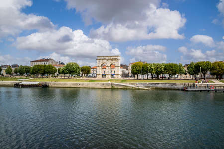 Saintes, Nouvelle-Aquitaine region, crossed by the Charente river.の写真素材