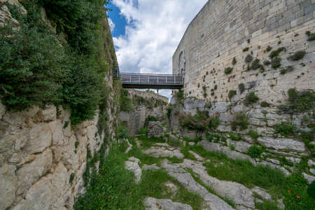medieval village perched in the luberon in France.のeditorial素材