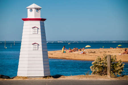 Port of La Hume, Arcachon basin, Gironde, New Aquitaine, France.のeditorial素材
