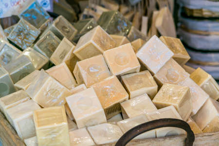 Real Marseille soap, for hygiene and body care.の写真素材