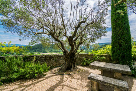 MÃ©nerbes, village perched in the massive Luberon in Provence-Alpes-CÃ´tes-d'Azur - France.のeditorial素材