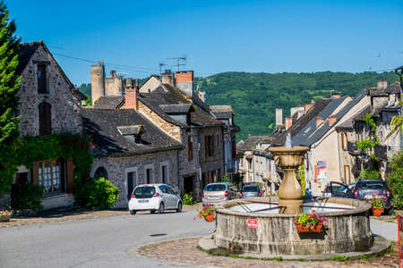 Najac, pretty medieval village in Aveyron, dominated by the remains of its castle. Occitania,のeditorial素材