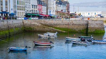 Douarnenez, village, fishing port and marina, in FinistÃ¨re in the Brittany region, France.